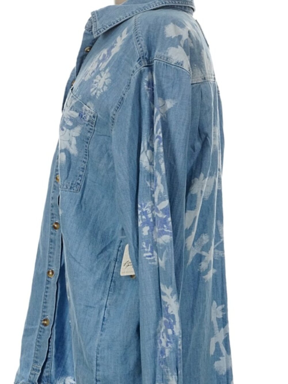 NWT Free People We The Free Airbrushed Blossom Shirt Coastal Cowgirl Sz M $198 - Picture 10 of 11